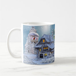 Jul Party Winter White Snögubbe Blue Rustic Kaffemugg