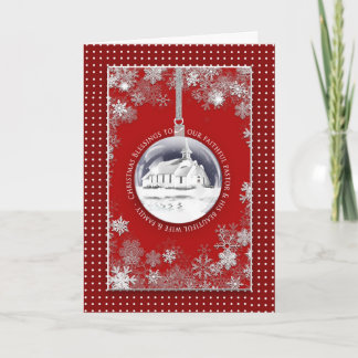 Jul, pastor/Familj, Land Church-Ornament Kort