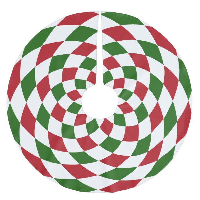 Jul Patchwork Harlequin Mönster Julgransmatta Borstad Polyester (Framsidan)