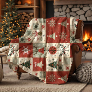 Jul Patchwork Quilt Flanellfilt Fleecefilt