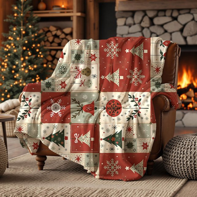 Jul Patchwork Quilt Flanellfilt Fleecefilt (Skapare uppladdad)