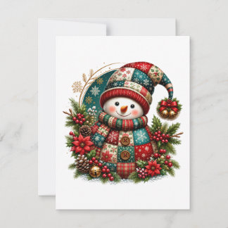 Jul Patchwork Snöman Tack Kort