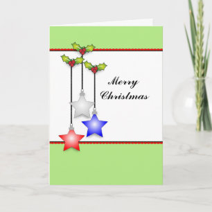 Jul Patriotic Ornaments, God jul Helgkort