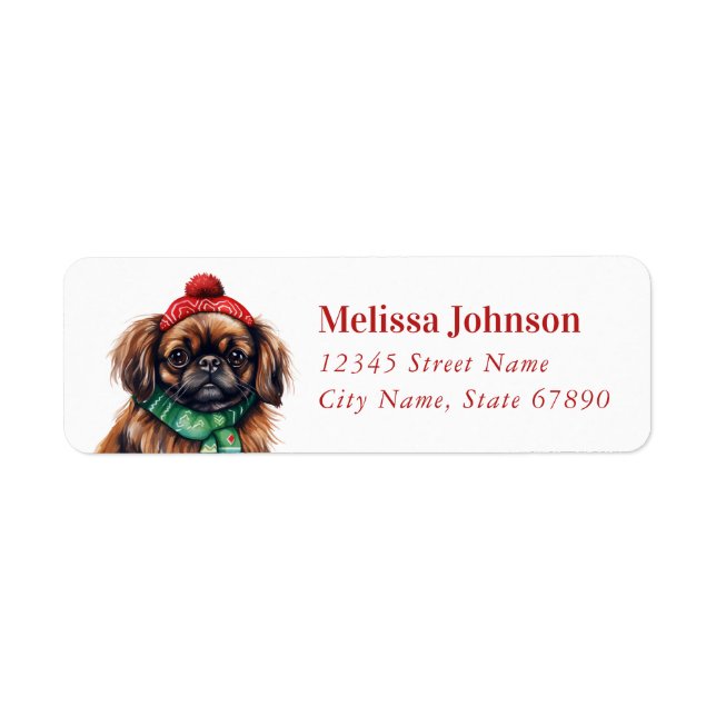 Jul Pekingese-Returetiketter Returadress Etikett (Framsidan)