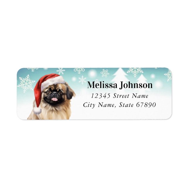 Jul Pekingese-Returetiketter Returadress Etikett (Framsidan)