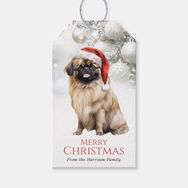 Jul Pekingeser Hund Presentkort Presentetikett (Framsidan)