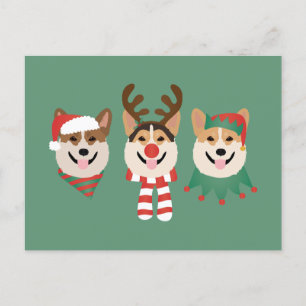 Jul Pembroke Welsh Corgi Hundar Vykort
