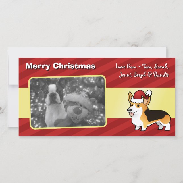 Jul Pembroke Welsh Corgi Julkort (Framsida)