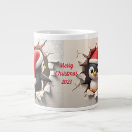 Jul Penguin 3D-brytning Jumbo Mugg