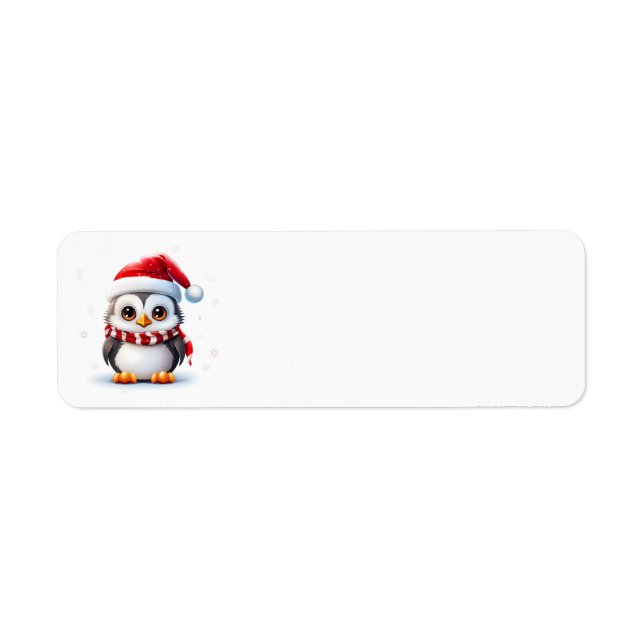 Jul Penguin-Adressetiketter Returadress Etikett (Framsidan)