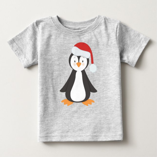 Jul Penguin, Baby Penguin, Santa Hat T Shirt (Framsida)