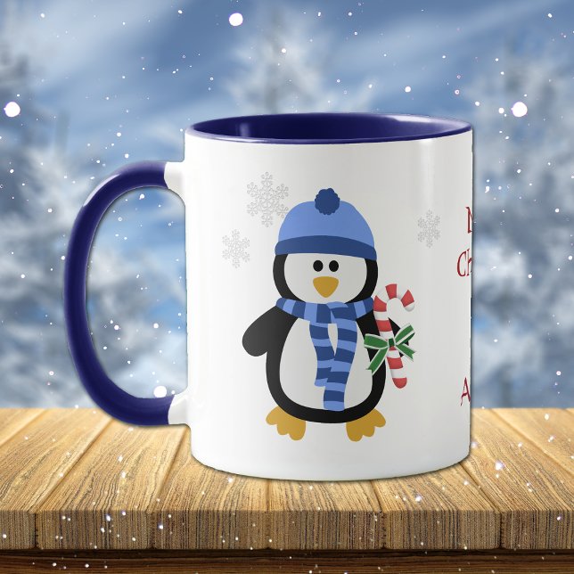 Jul Penguin Blue Mugg (Skapare uppladdad)