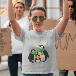 Jul Penguin-familjen - Cute Penguin-familjen T Shirt