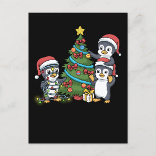 Jul Penguin Gift Kids Julgran Penguin Vykort