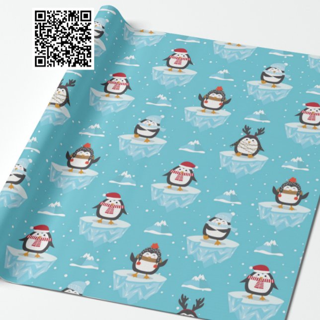 Jul Penguin Ice Flow Mönster Presentpapper (Skapare uppladdad)