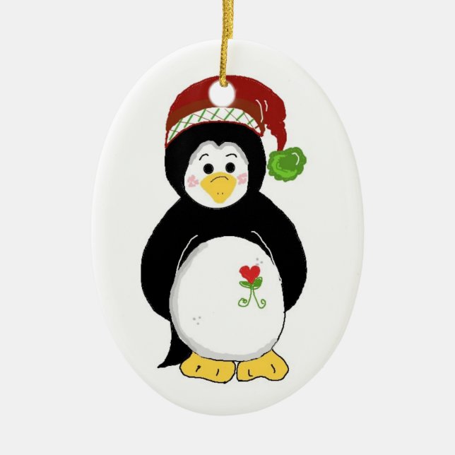 Jul Penguin Julgransprydnad Keramik (Framsidan)