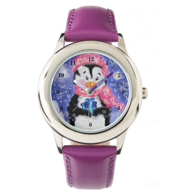 Jul Penguin med Gift Watch Armbandsur (Framsida)