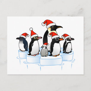 Jul Penguin Party Helg Vykort