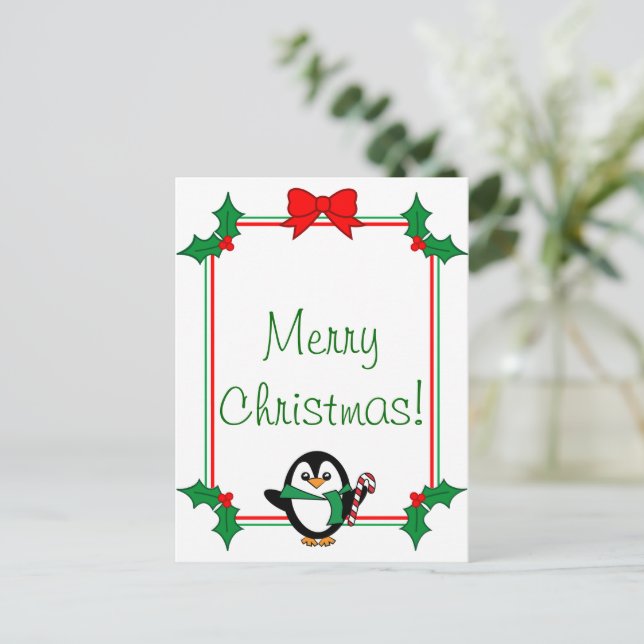Jul Penguin Postkort Helg Vykort (Stående Fram)