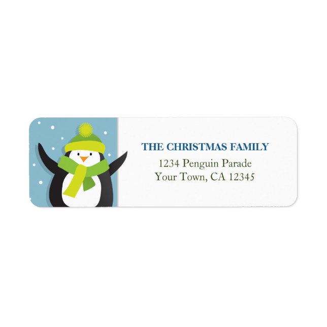 Jul Penguin-returadressetikett Returadress Etikett (Framsidan)