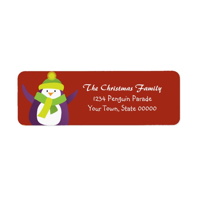 Jul Penguin-returadressetikett Returadress Etikett (Framsidan)