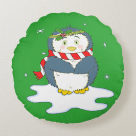 Jul Penguin Rund Kudde