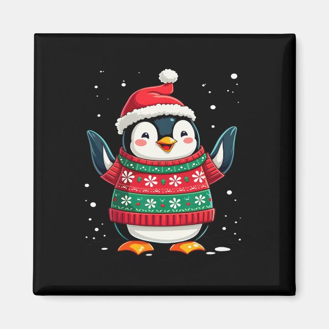 Jul Penguin Santa Magnet (Framsidan)
