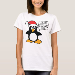 Jul Penguin Santa Naughty List T Shirt