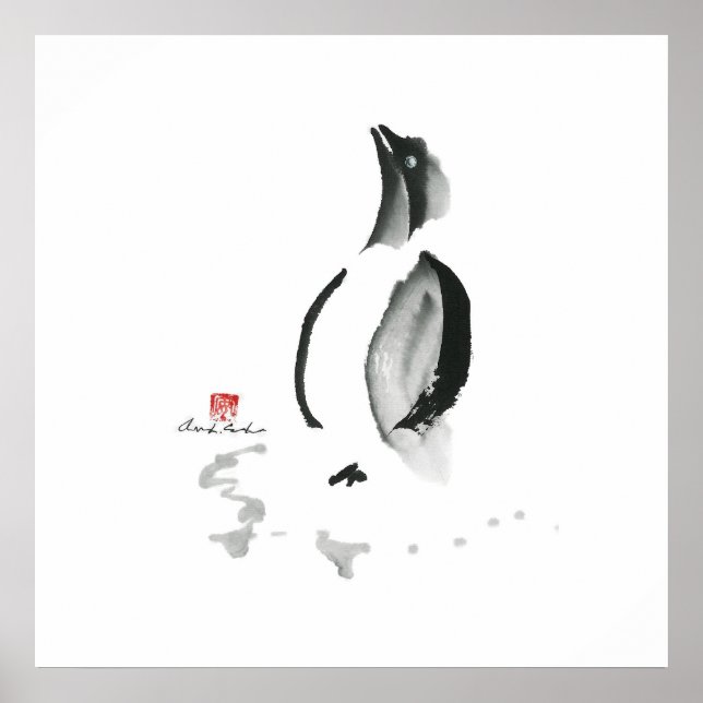 Jul Penguin, Sumi-e Poster (Framsidan)