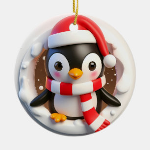Jul Penguin-utbränning Julgransprydnad Keramik