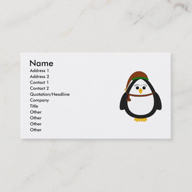 Jul Penguin Visitkort (Framsida)