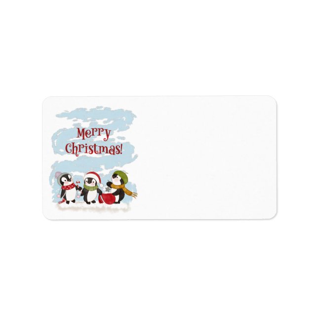 Jul Penguins Adressetiketter (Framsidan)