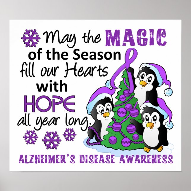 Jul Penguins Alzheimers sjukdom Poster (Framsidan)