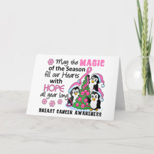 Jul Penguins Breast Cancer Helgkort