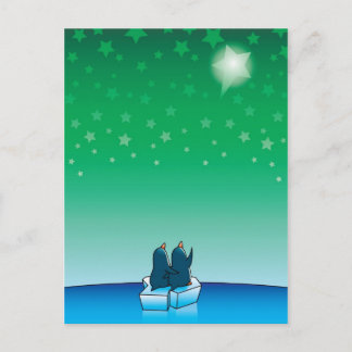 Jul Penguins Helg Vykort