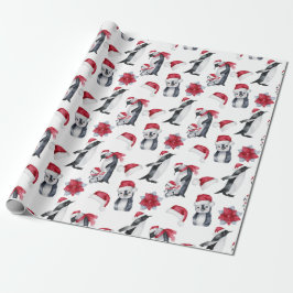 Jul Penguins i Santa Hats Presentpapper