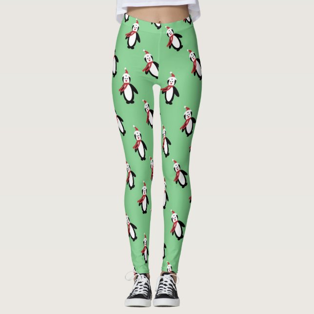 Jul Penguins Kvinnors lag Leggings (Framsida)