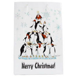 Jul Penguins Mönster med Snö Flakes