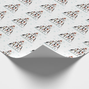 Jul Penguins Mönster med Snö Flakes Presentpapper