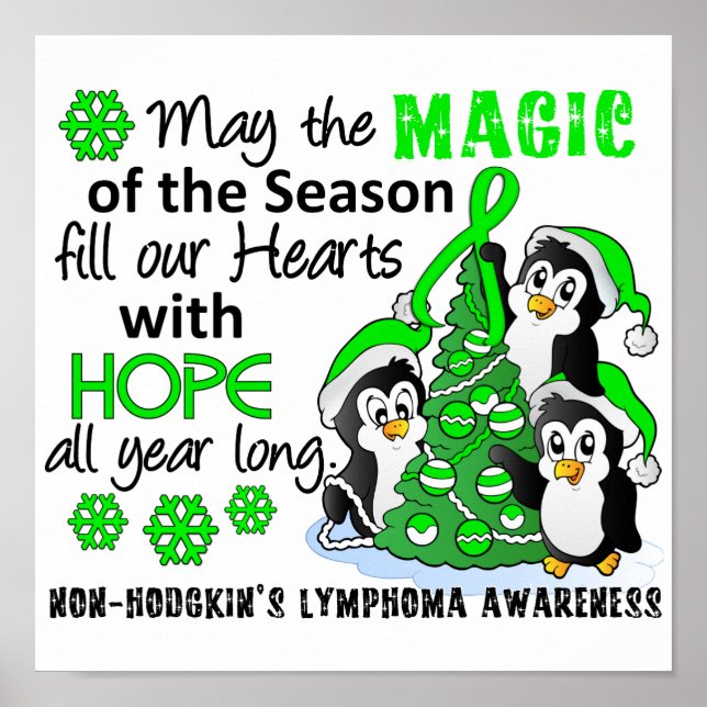 Jul Penguins non-Hodgkins Lymphoma Poster (Framsidan)
