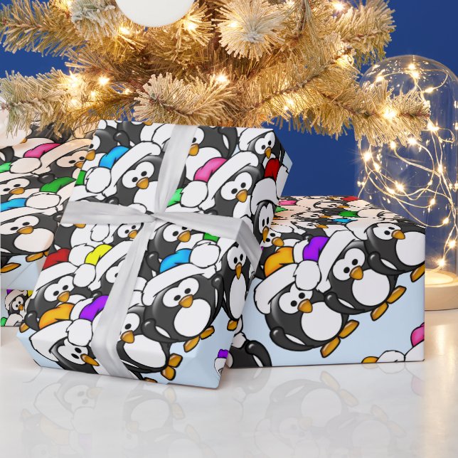 Jul Penguins Presentpapper (Helgdagar)
