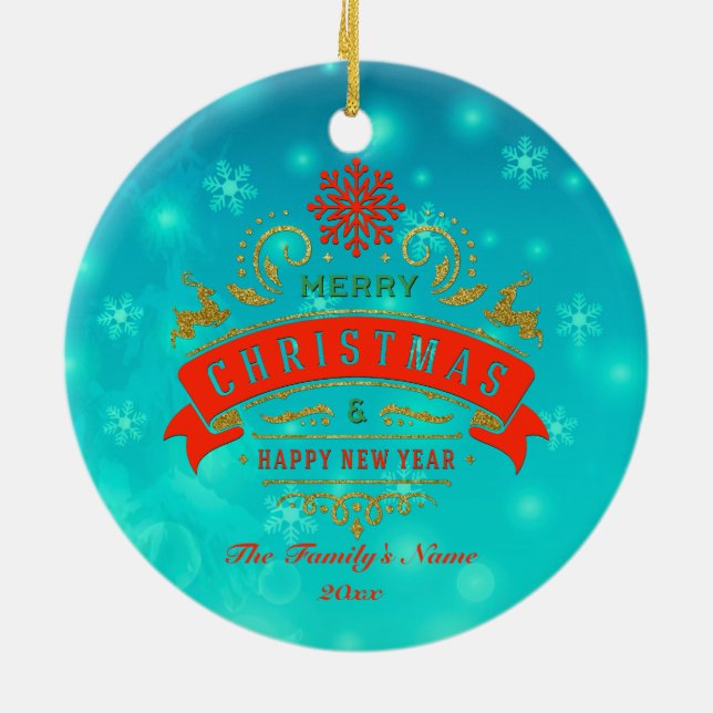 Jul Pepparkaka Godishus, och Nyår Julgransprydnad Keramik (Baksidan)
