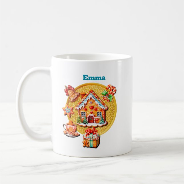 Jul Pepparkaka Godishus, och Nyår Kaffemugg (Vänster)