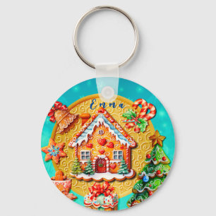 Jul Pepparkaka Godishus, och Nyår Nyckelring