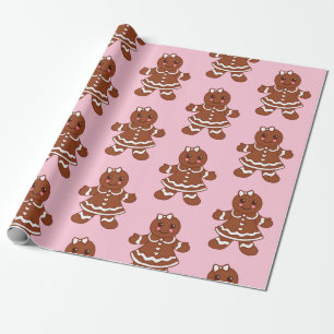 Jul Pepparkakor Flickor Inpackningspapper Presentpapper