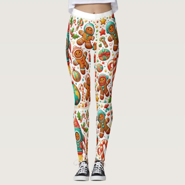 Jul pepparkakor utrymme leggings (Framsida)