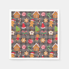 Jul Pepparkaks kakor Tryck Festsservetter Pappersservett
