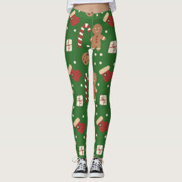 Jul Pepparkaksgubbe Mönster Leggings