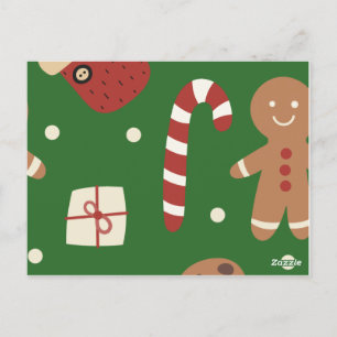 Jul Pepparkaksgubbe Mönster Vykort