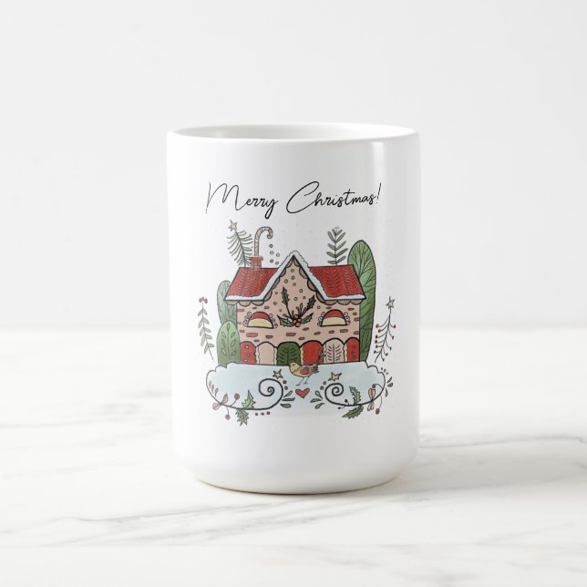 Jul Pepparkakshus Fågel Vinter  Kaffemugg (Center)